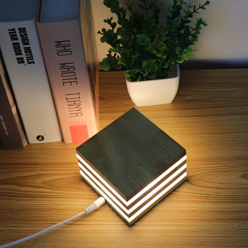 The New Night Light Creative Solid Wood LED Night Light