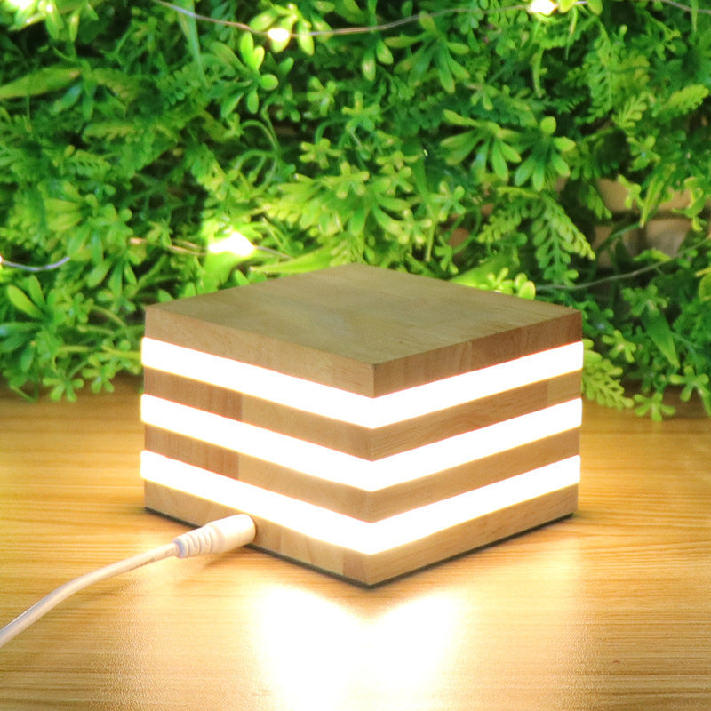 The New Night Light Creative Solid Wood LED Night Light