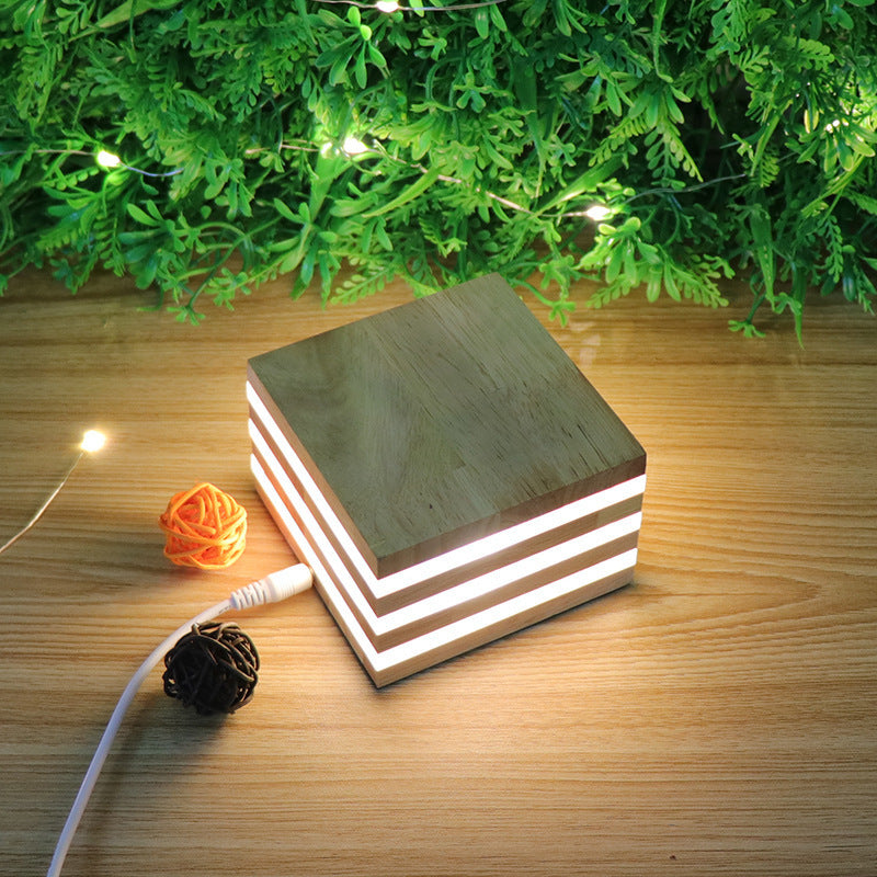 The New Night Light Creative Solid Wood LED Night Light