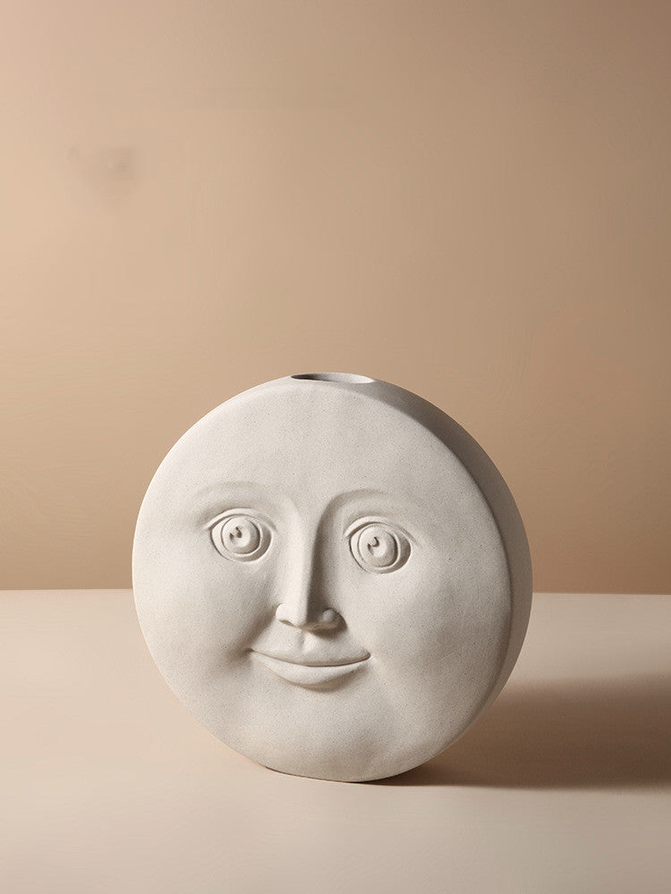 Nordic Creative Ceramic Vase Simple Face Decoration Bedroom