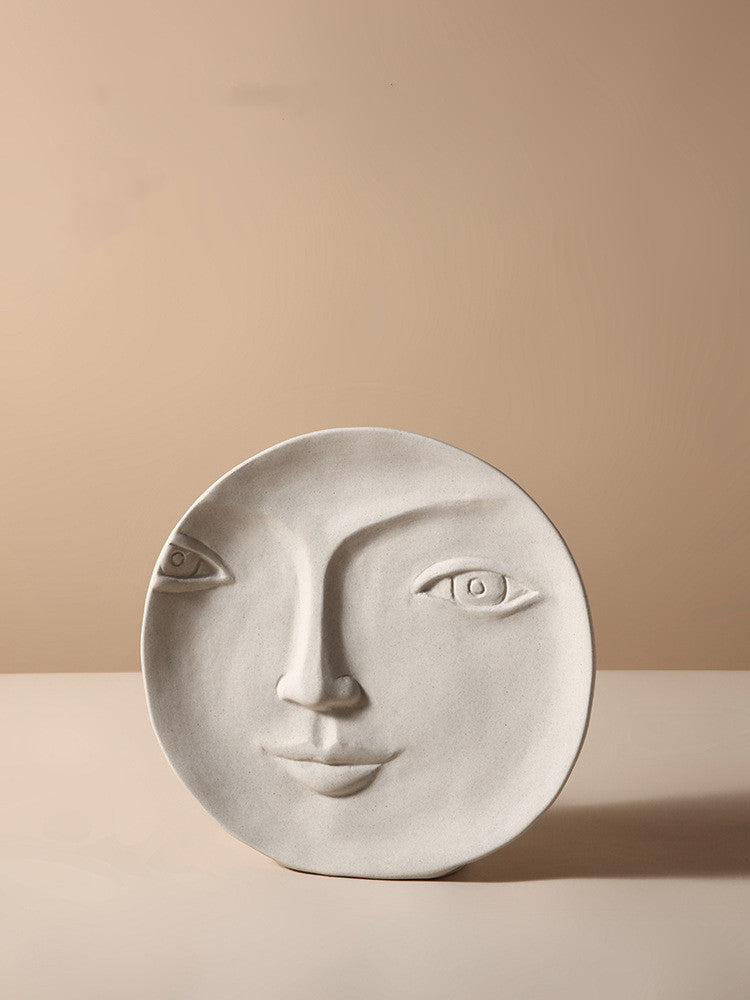 Nordic Creative Ceramic Vase Simple Face Decoration Bedroom