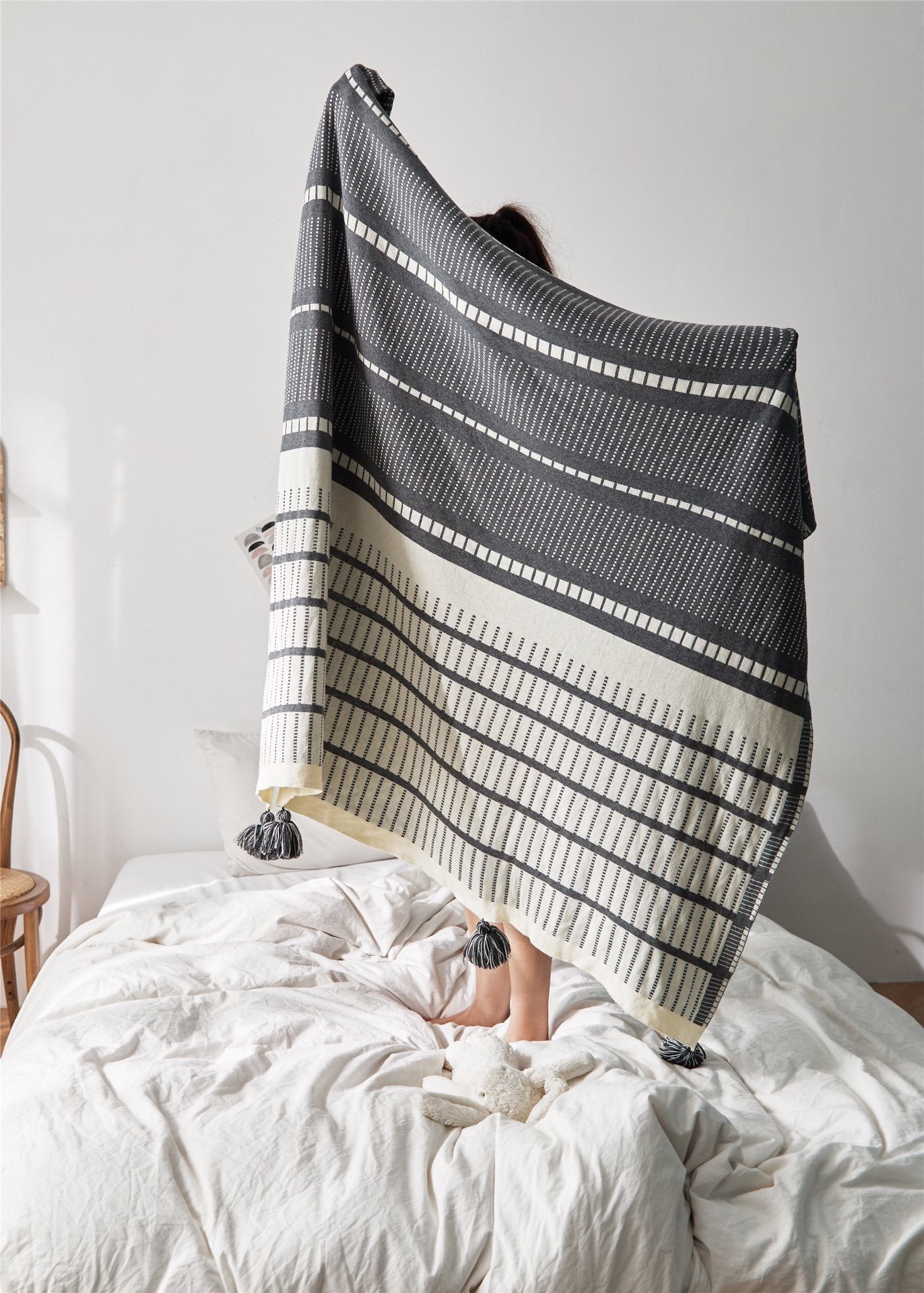 ﻿Nordic Cotton Wool Napping Cover Blanket