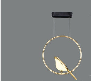 Nordic Minimalist Dining Table Bird Art Chandelier