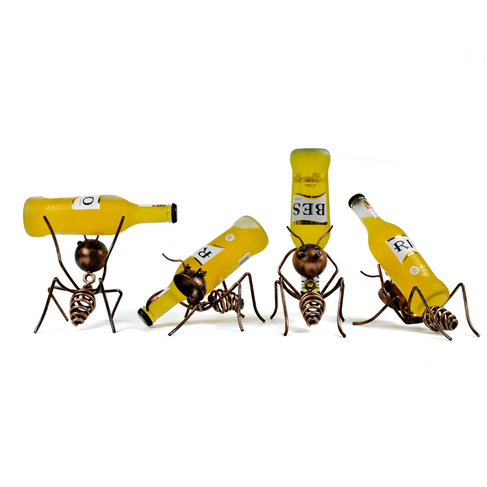 Creative Ant Animal Iron Wine Rack Bottle Holder Poised Cabinet