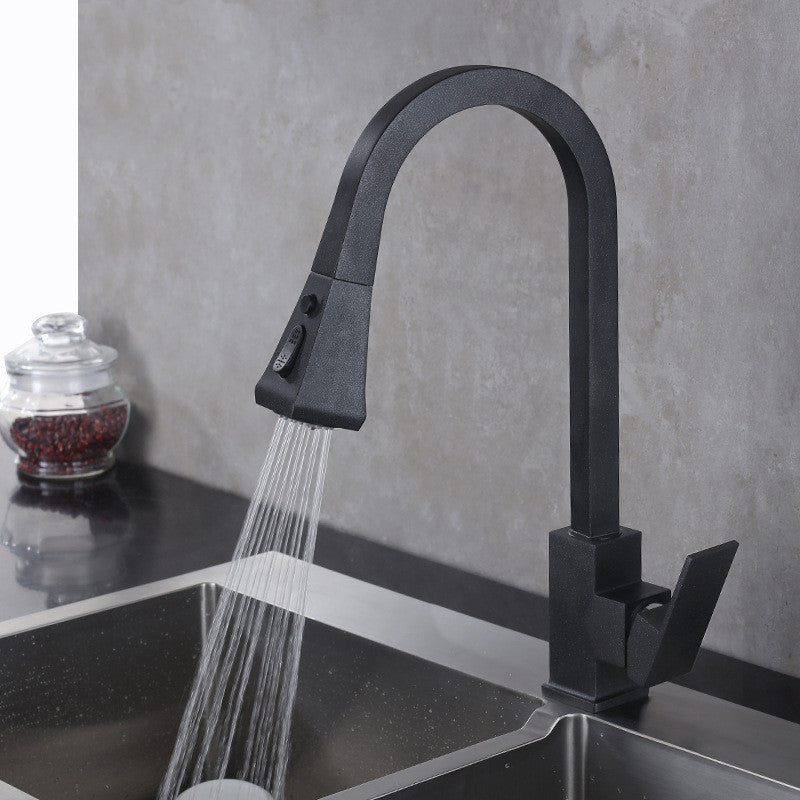 Stretchable Sink Faucet Double Outlet Mode