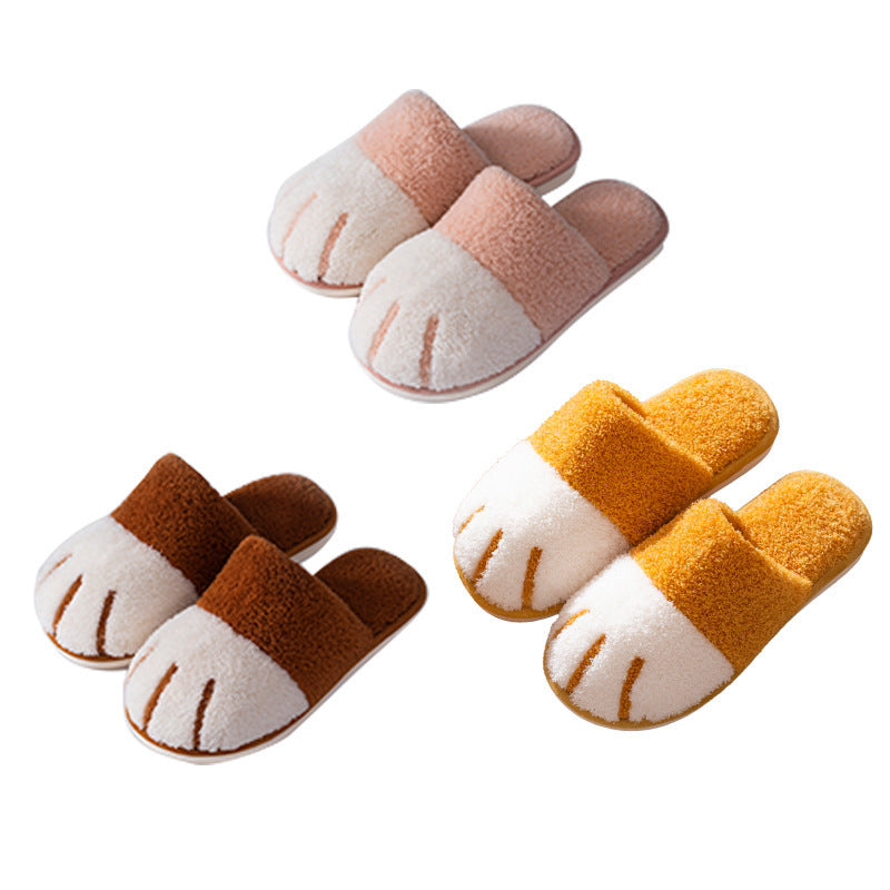 Paw Slippers Autumn Winter Home Shoes Women Bedroom Footwear