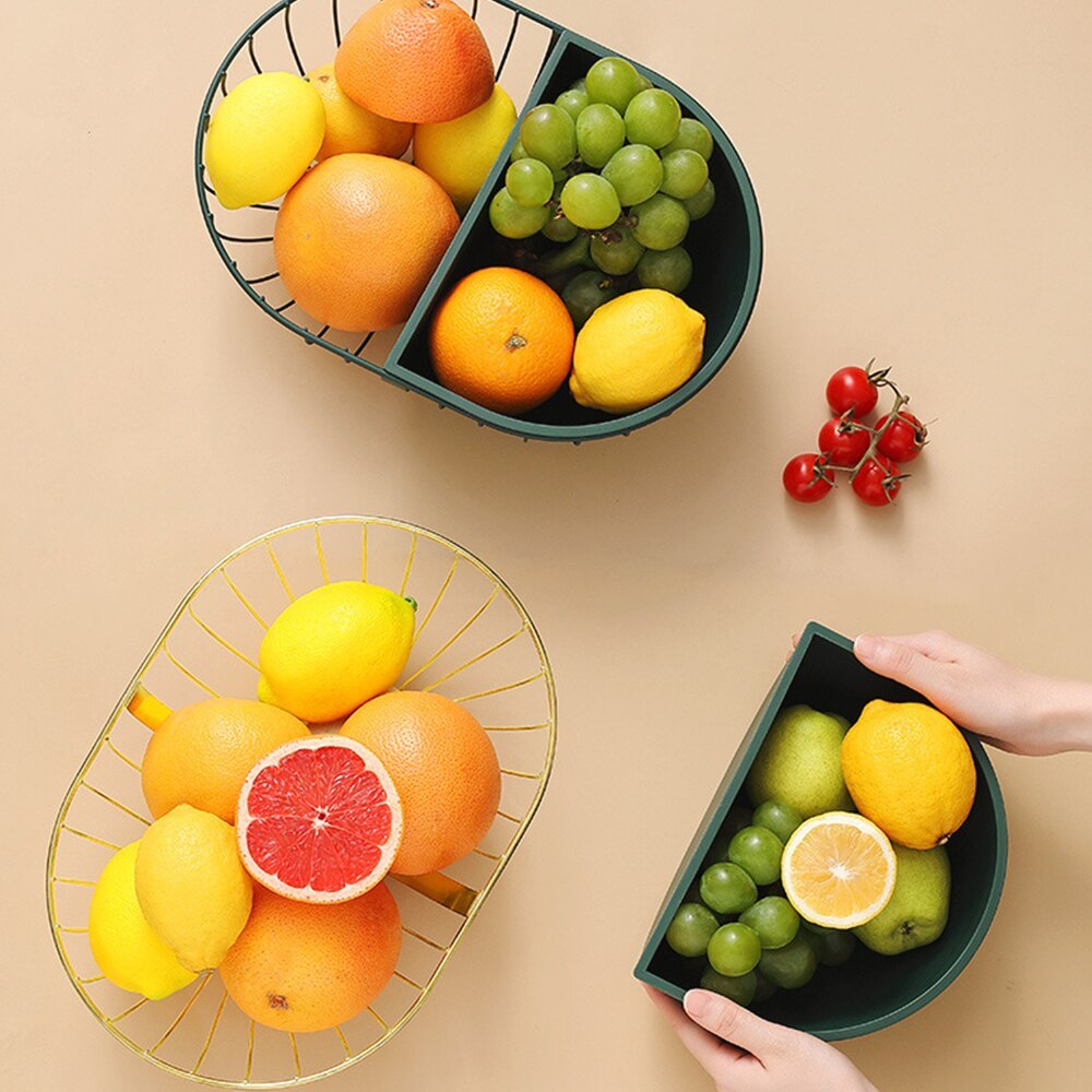 Metal Hollowed Out Fruit Vegetable Snack Tray Bowl