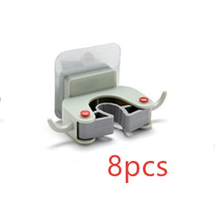 Nail-free multi-function traceless mop holder receives mop hook