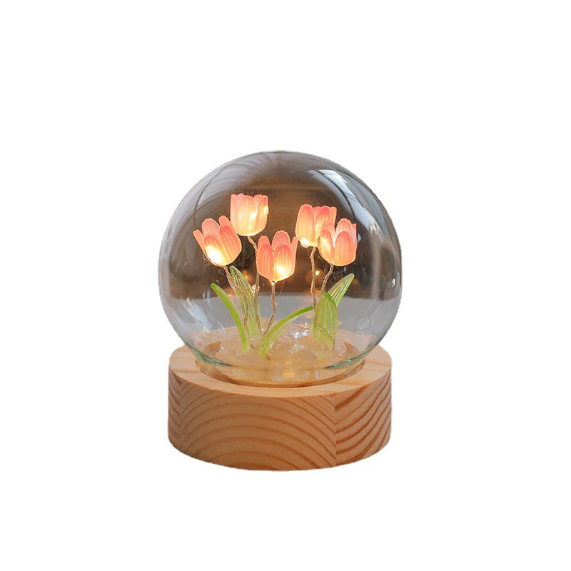 Artificial Tulip Flower Night Light Ornaments Lamp LED Night