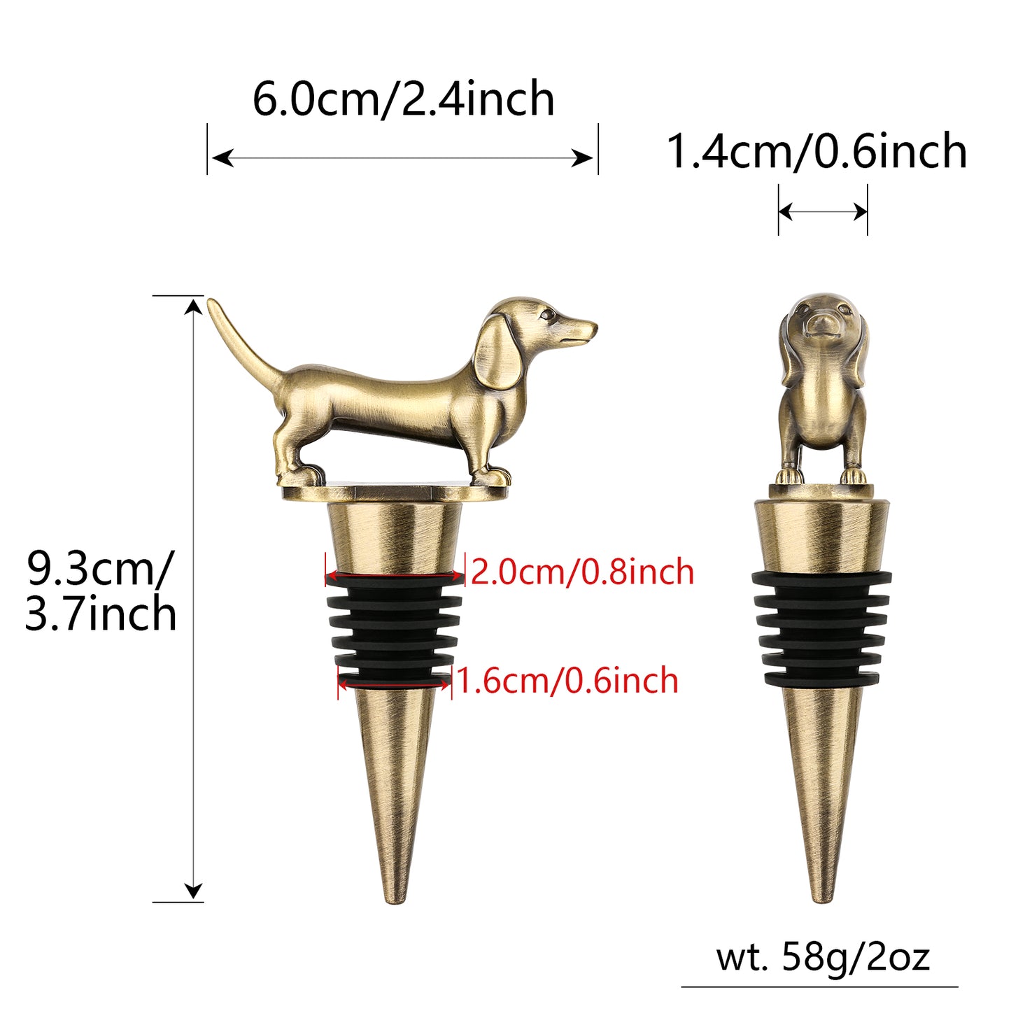 A Dachshund-shaped Red Wine Stopper