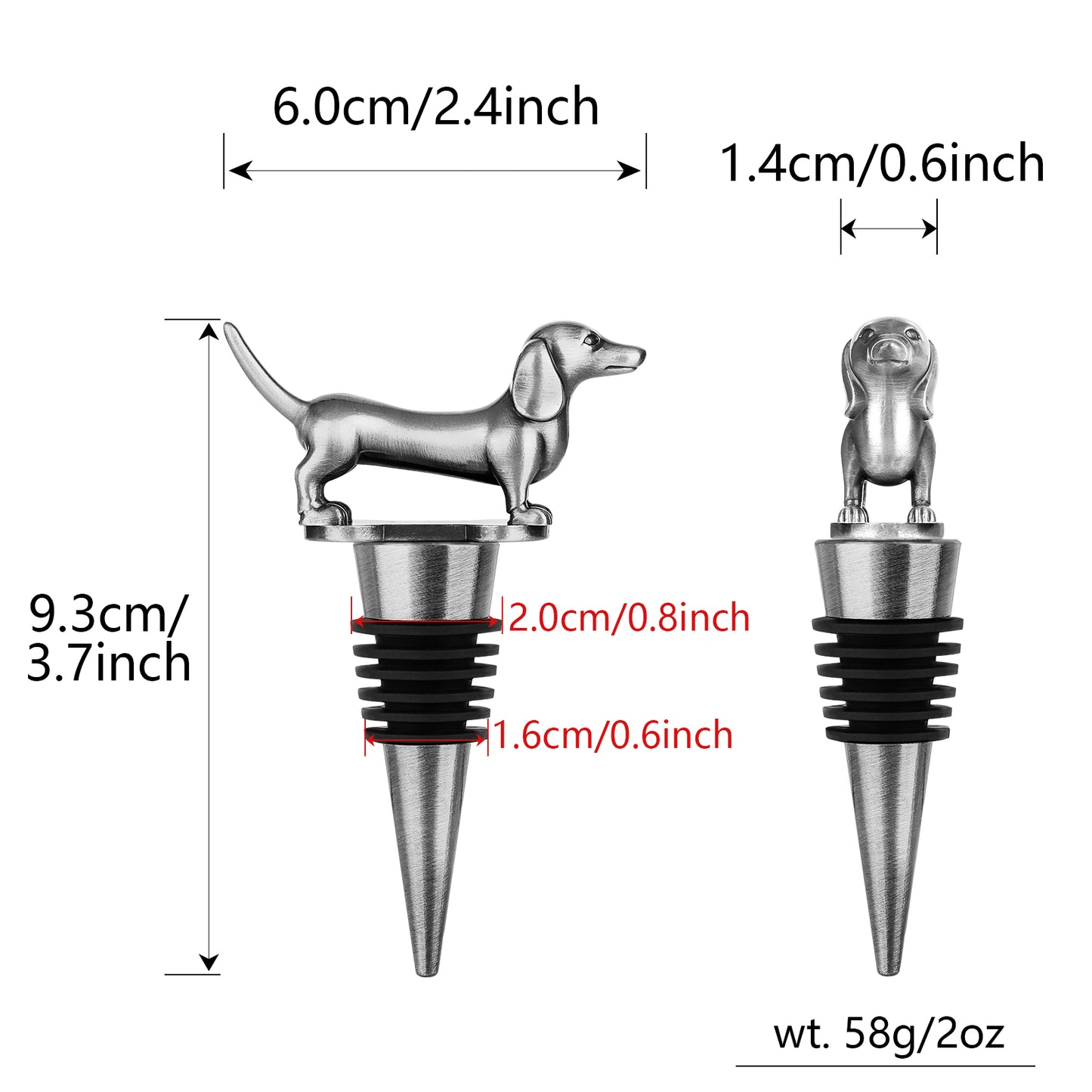 A Dachshund-shaped Red Wine Stopper
