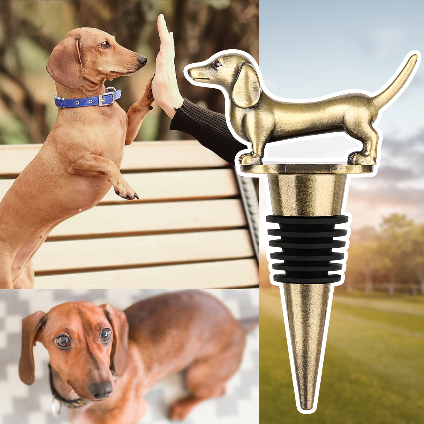 A Dachshund-shaped Red Wine Stopper