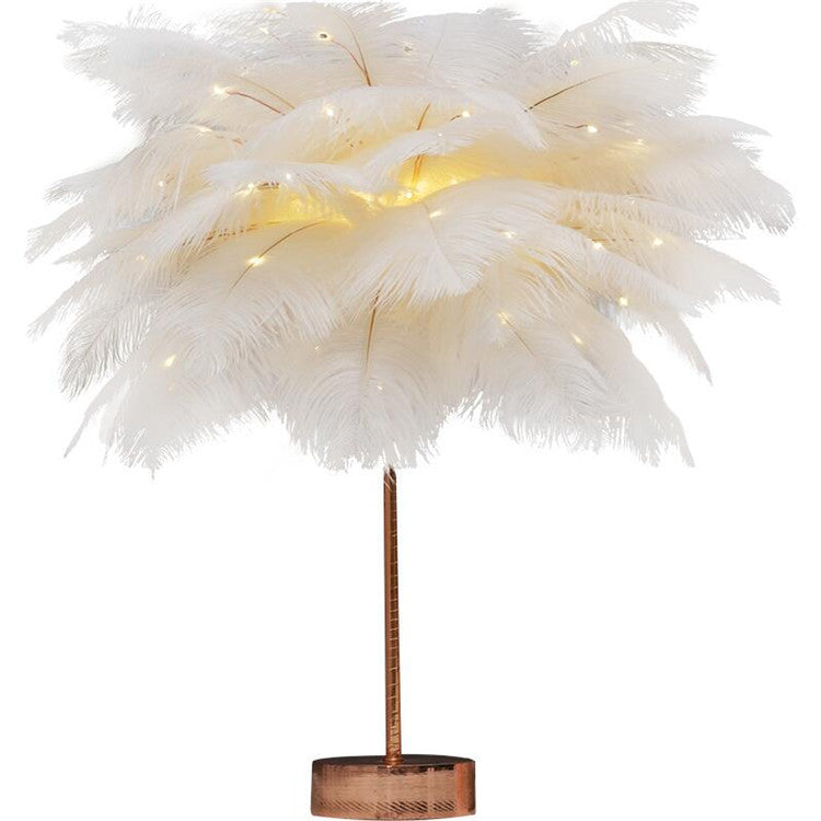 Feather Lamp Nordic Desk Lamp European-Style Bedroom Bedside