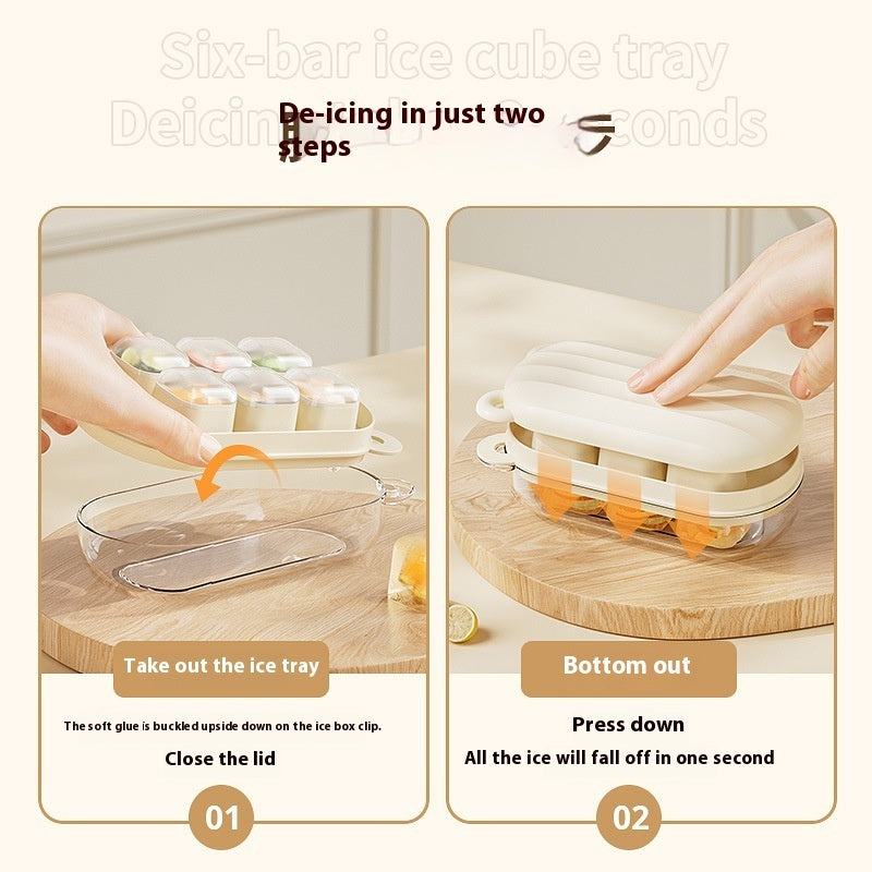 Press Ice Tray Silicone Ice Cube Mold 6 Grids Ice Maker