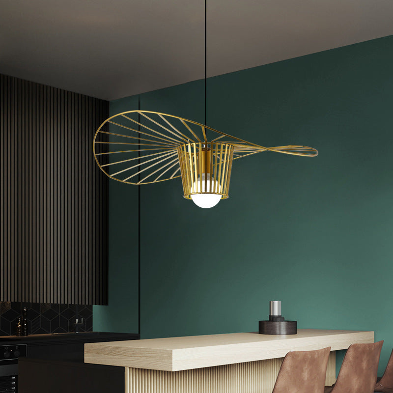 Straw Hat Chandelier Nordic Simple Creative