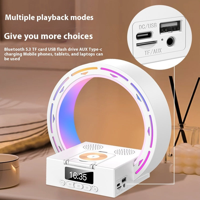 4 In 1 Wireless Bluetooth Speaker Charging Pad Bedside Lamp