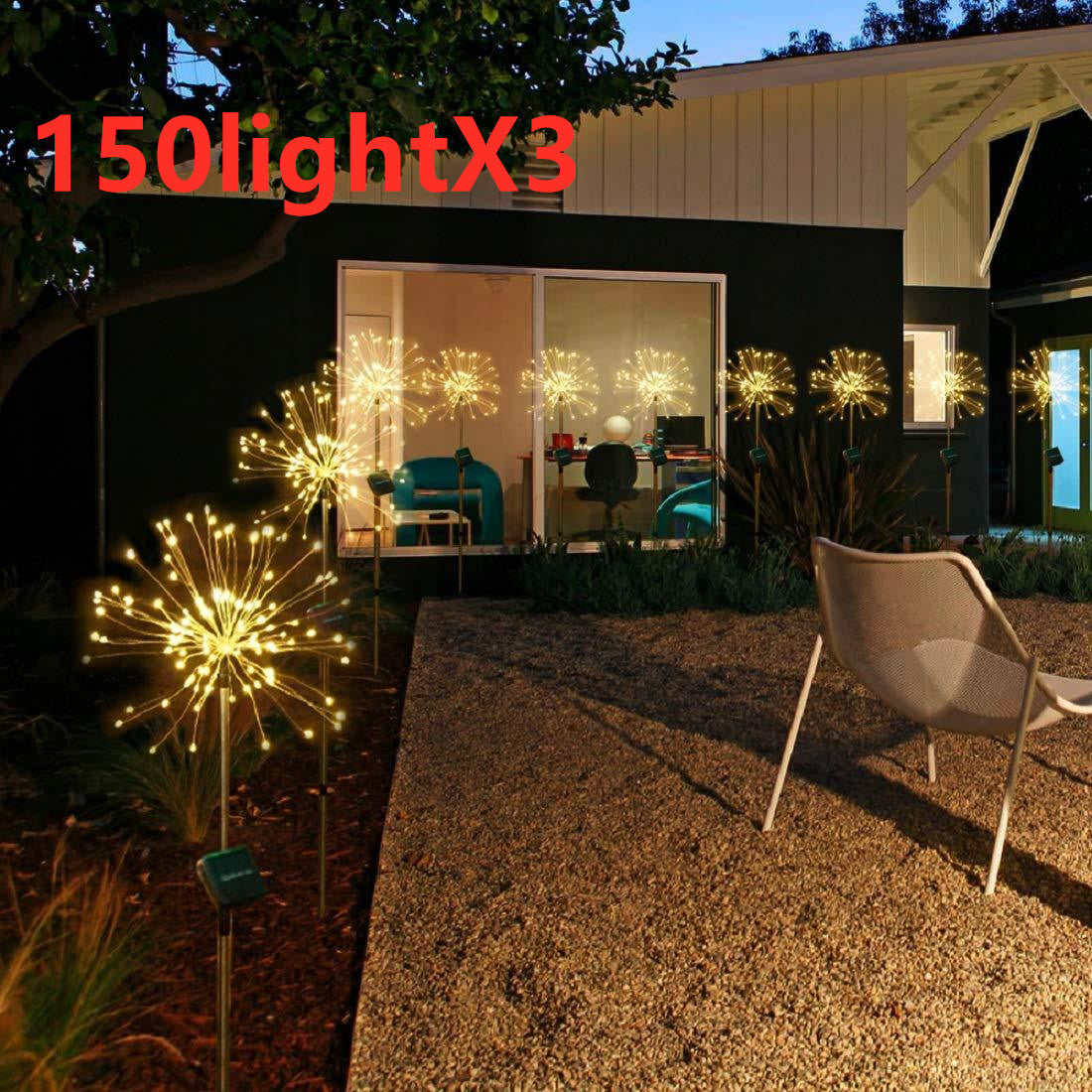 New Ground Plug Solar Fireworks Light LED Light String