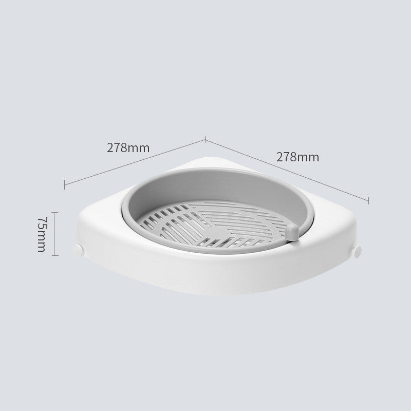 Perforation-free Rotating Bathroom Shelf For Household Use