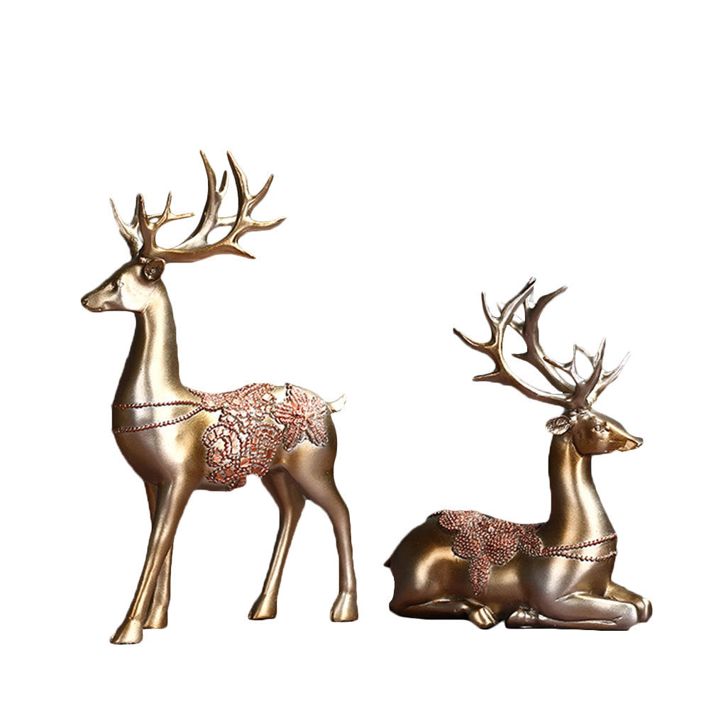 Creative Home Furnishing Deer Natural Resin Decoration