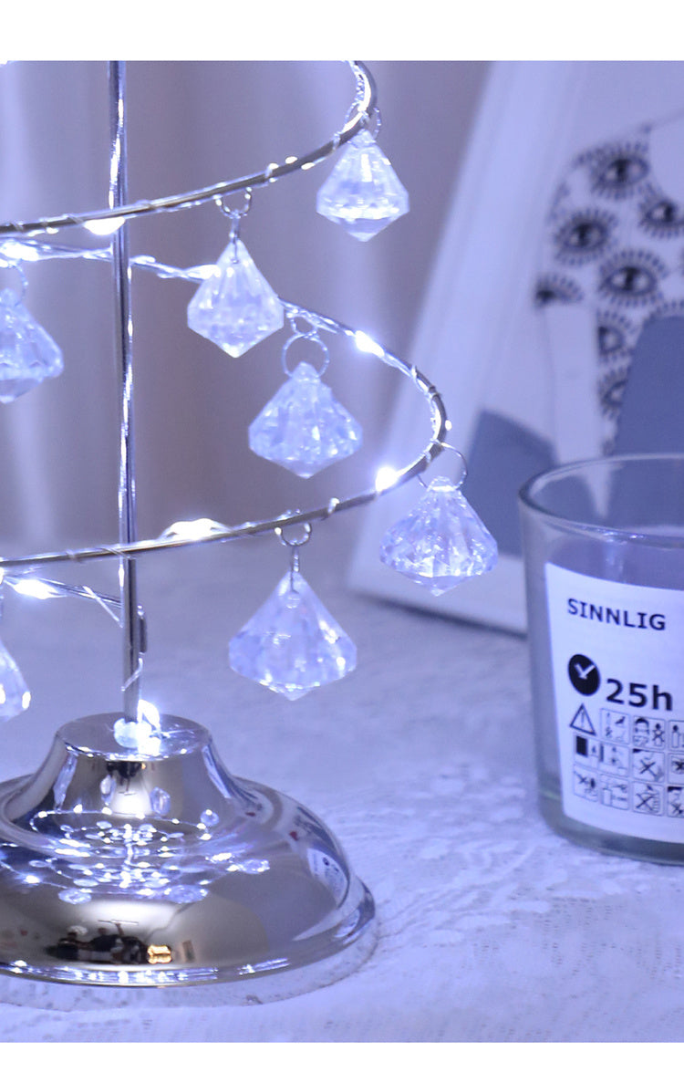 Diamond Crystal Table Lamp Acrylic Night Lamp Rechargeable Bedside Lamp
