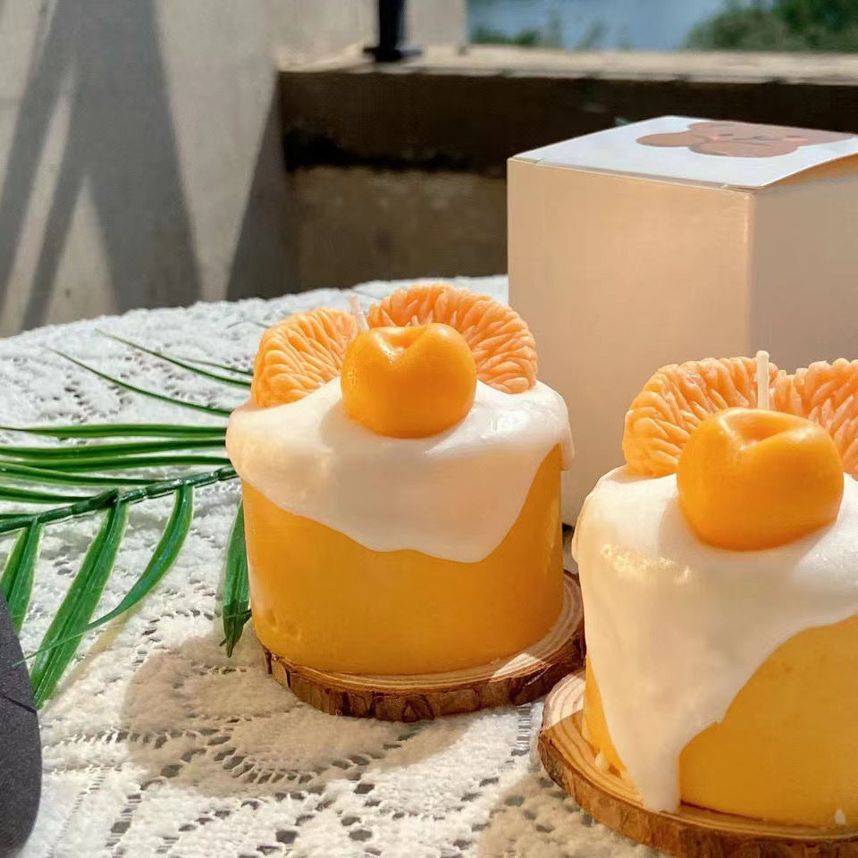 Orange Cute Fruit Cream Cupcake Scented Candles