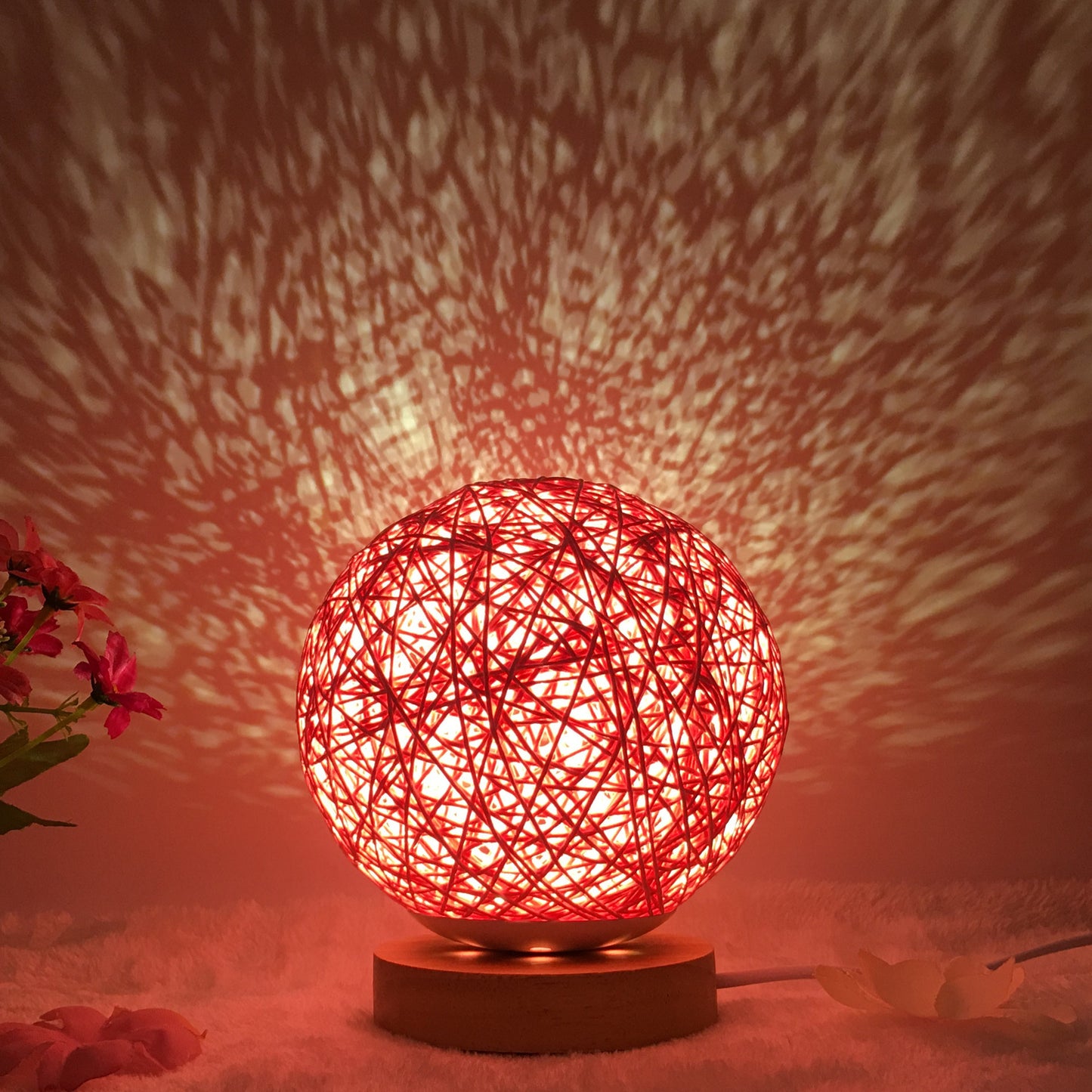 Creative Linen Table Lamp Rattan Ball Lamp