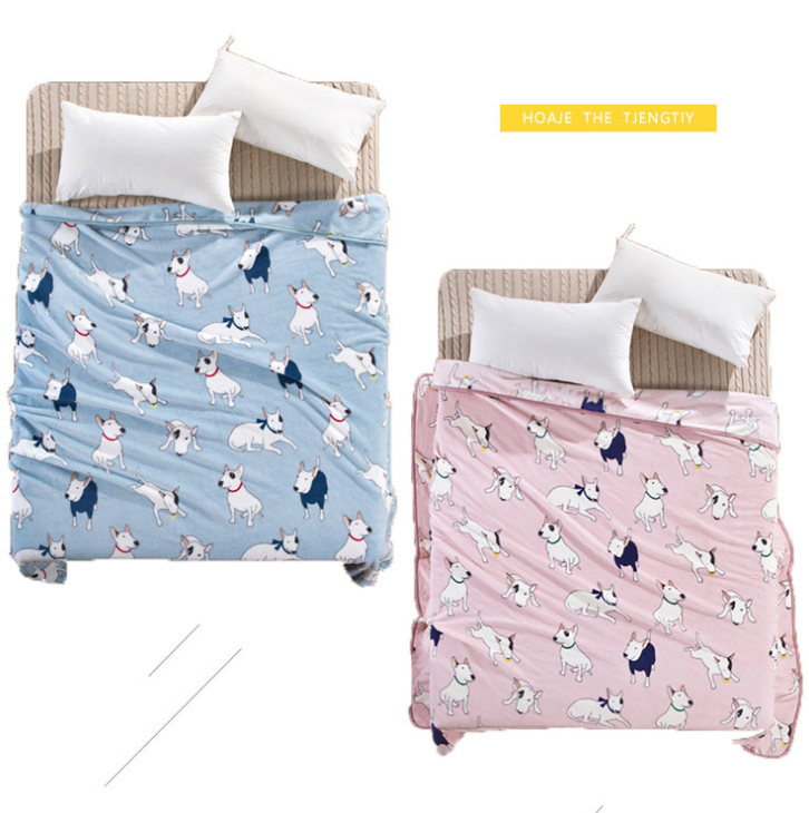 Summer Cool Flannel Cartoon Warm Mattress Blanket