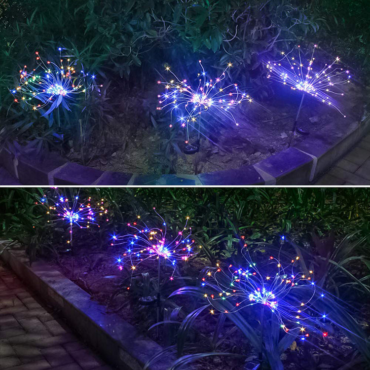 New Ground Plug Solar Fireworks Light LED Light String