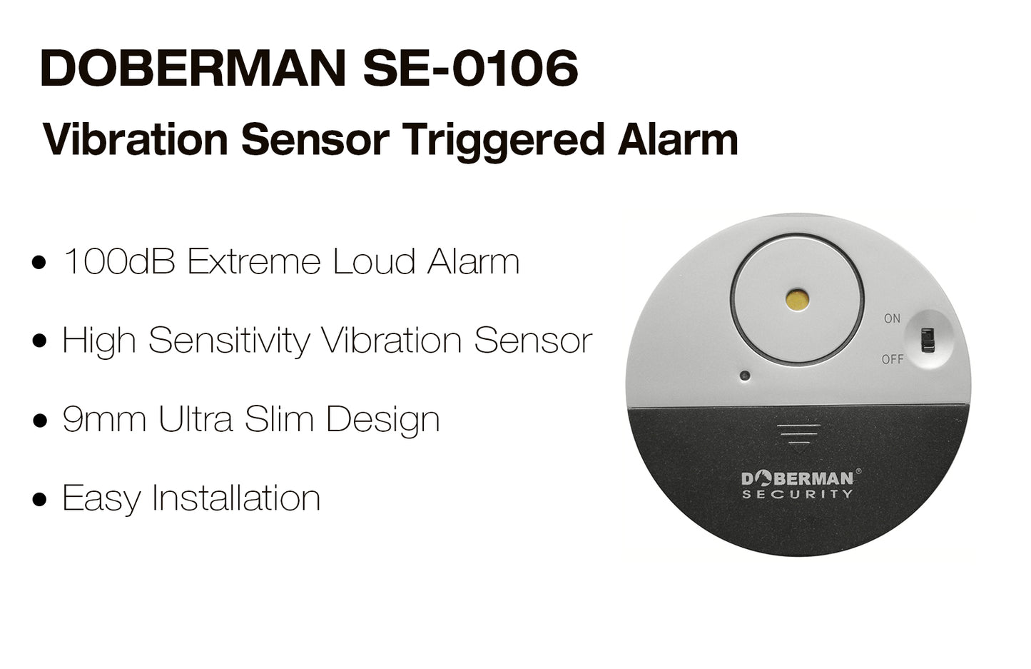 DOBERMAN SECURITY SE-0106 100dB Electronic Wireless  Alarm