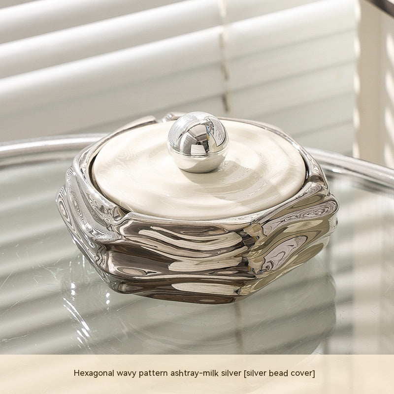 Ceramic Creative Ashtray Home Living Room With Lid