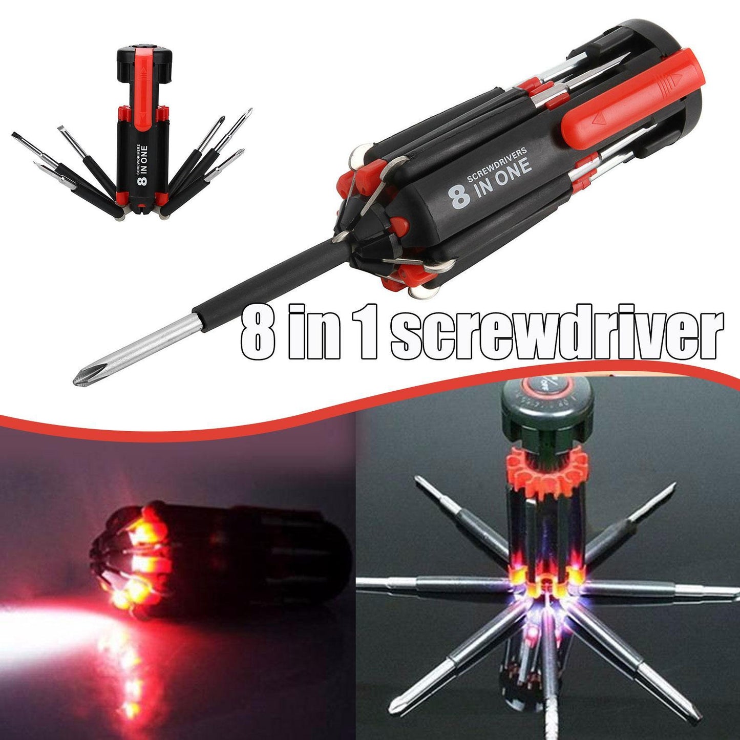 Car Supplies 8 In 1 Screwdriver Multifunctional Outdoor Tools