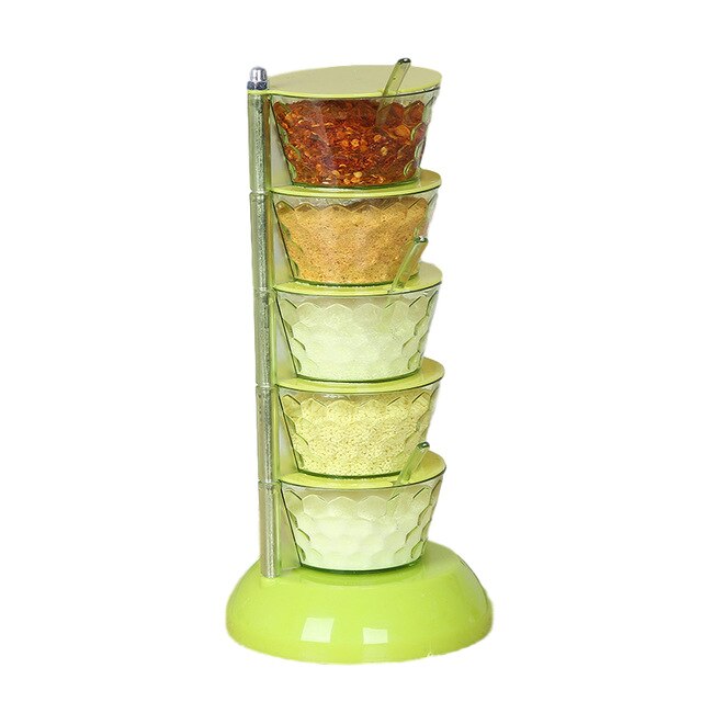 Rotatable Multi-layer Vertical Seasoning Box Jars Home Kitchen