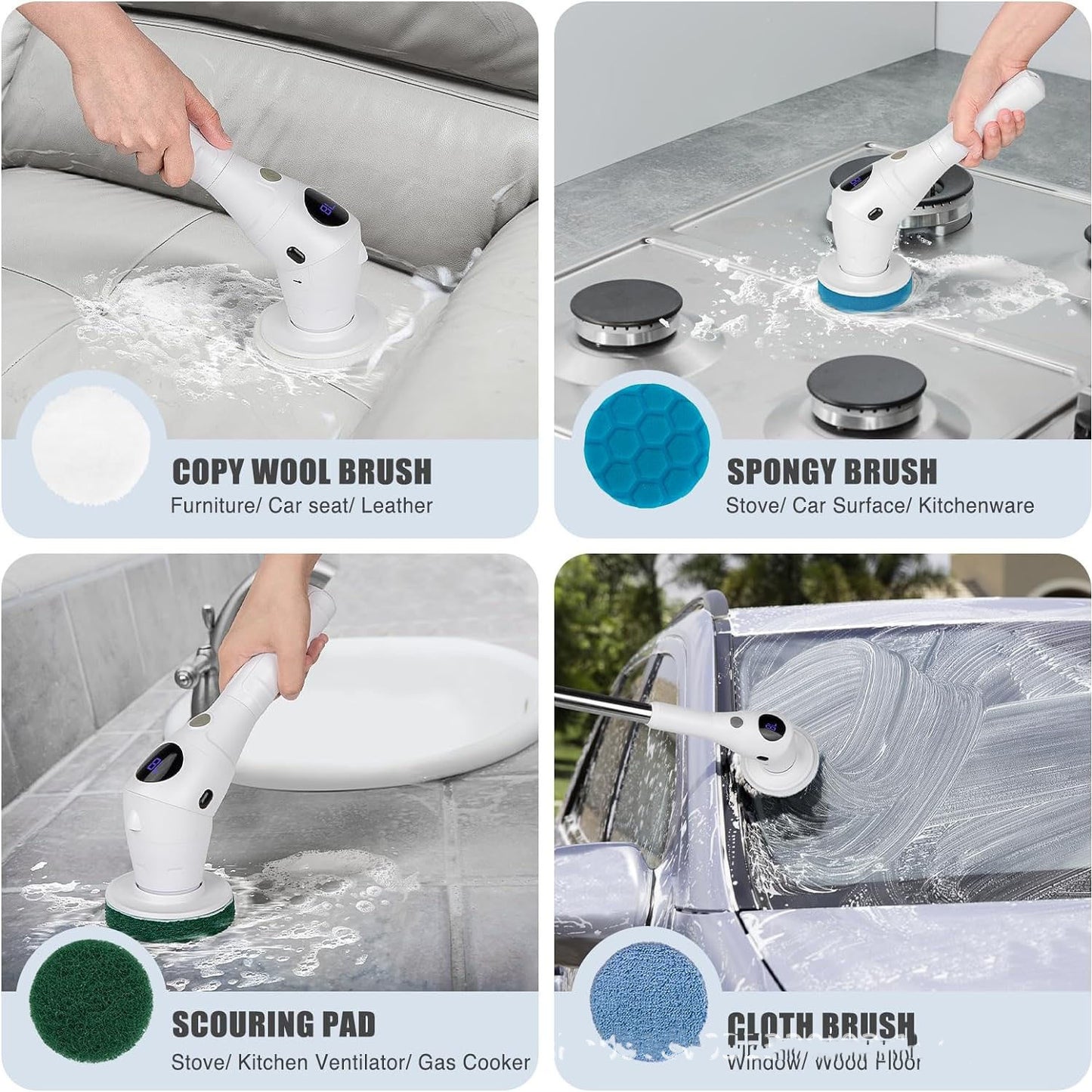 8-in-1 Electric Cleaning Brush Multi-functional Household Kitchen