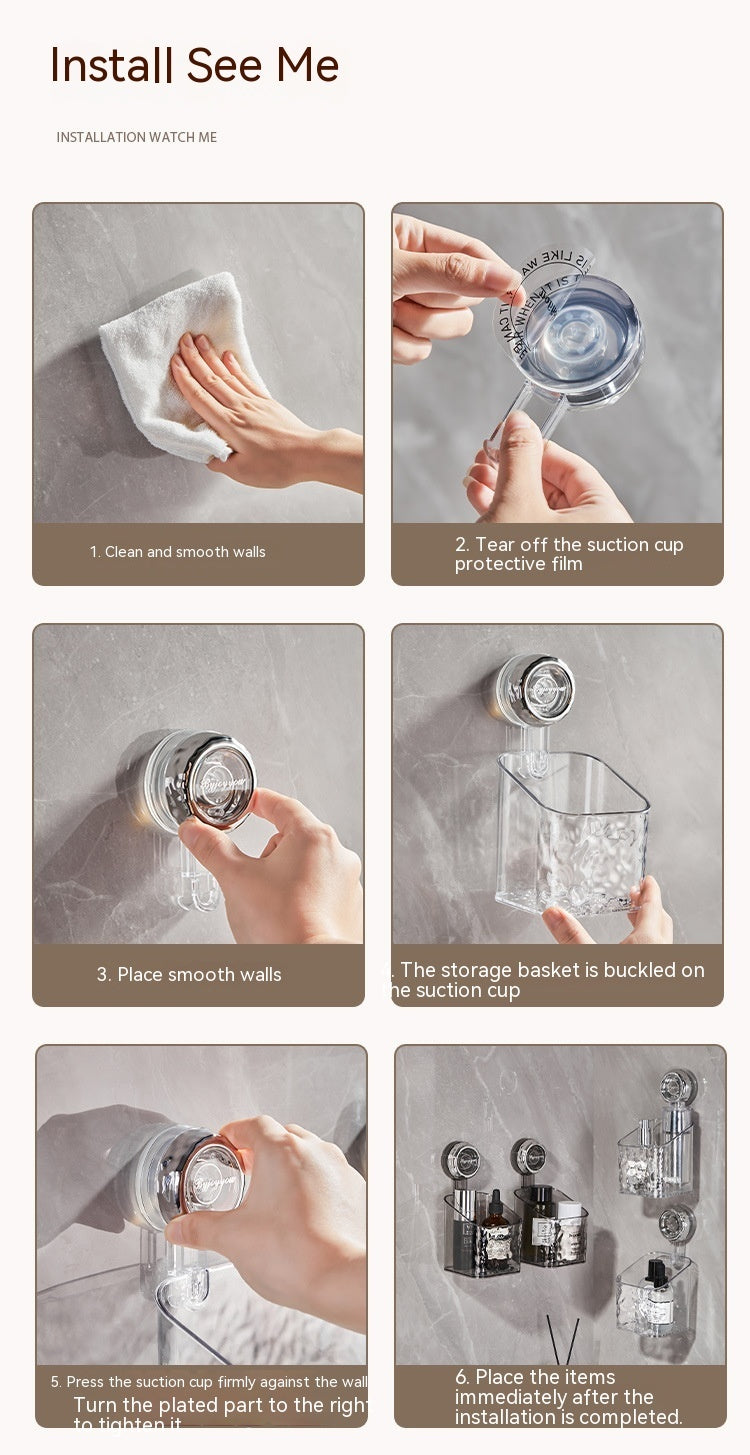 Washstand Bathroom Suction Cup Storage Rack Storage Box