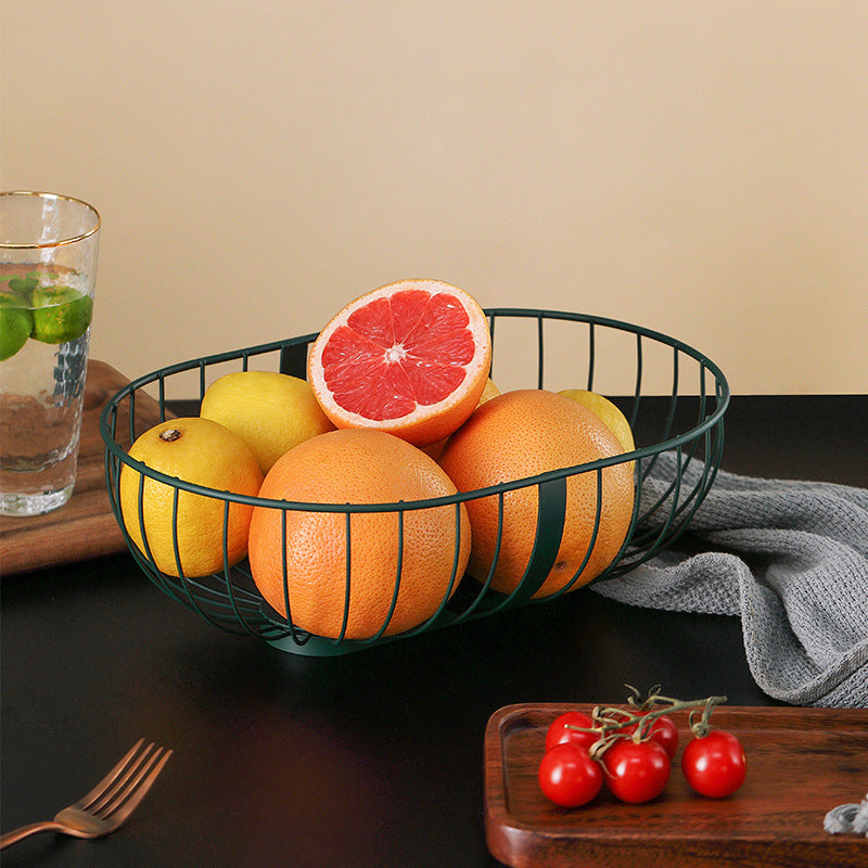 Metal Hollowed Out Fruit Vegetable Snack Tray Bowl