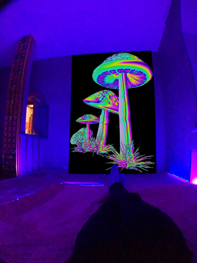 Fluorescent Tapestry UV Fluorescent Tapestry Psychedelic