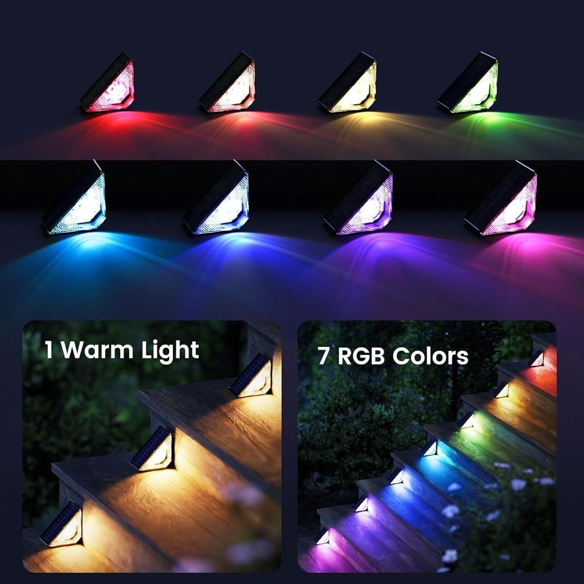 Solar Step Light Colorful Color Setting Multi-mode Stair Light