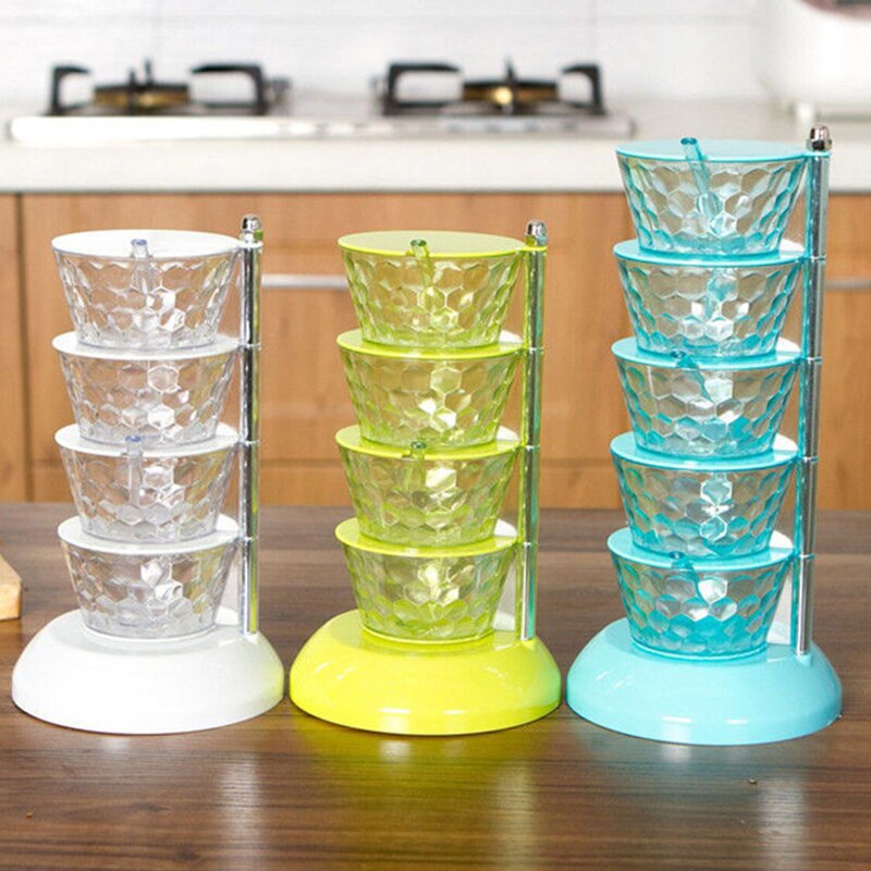 Rotatable Multi-layer Vertical Seasoning Box Jars Home Kitchen