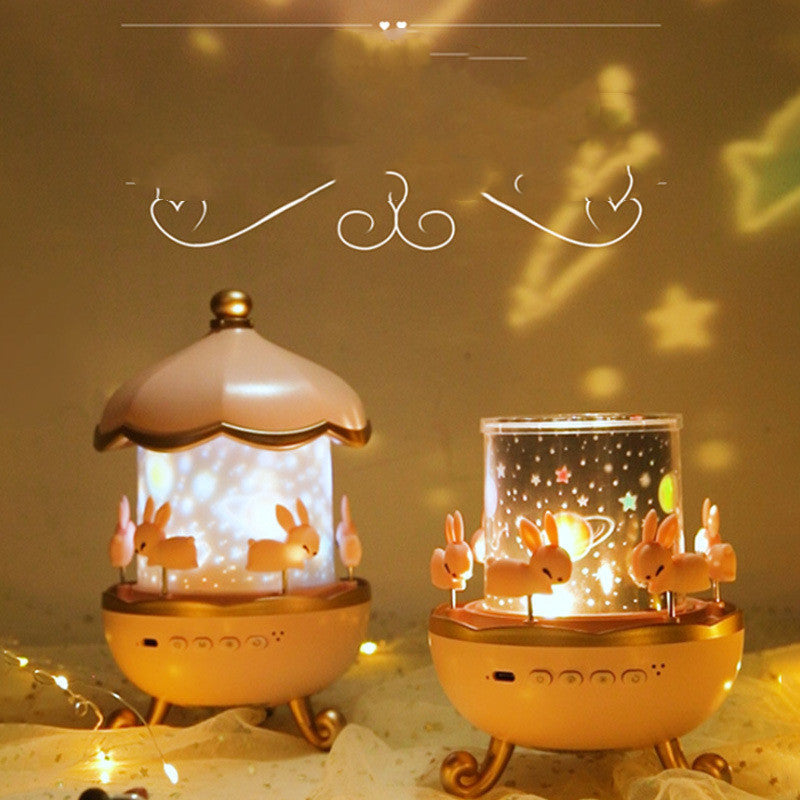 Night Light Projector Kids Nursery Children Room Space Rotation