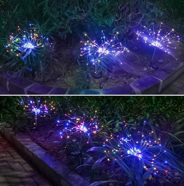 New Ground Plug Solar Fireworks Light LED Light String