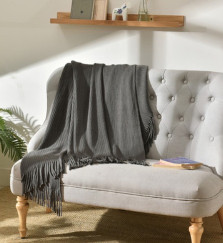 Fringed Knitted Small Napping Blanket Sofa Blanket