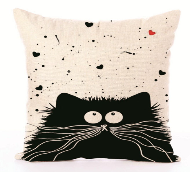 Black & White Cat Pillow Cases