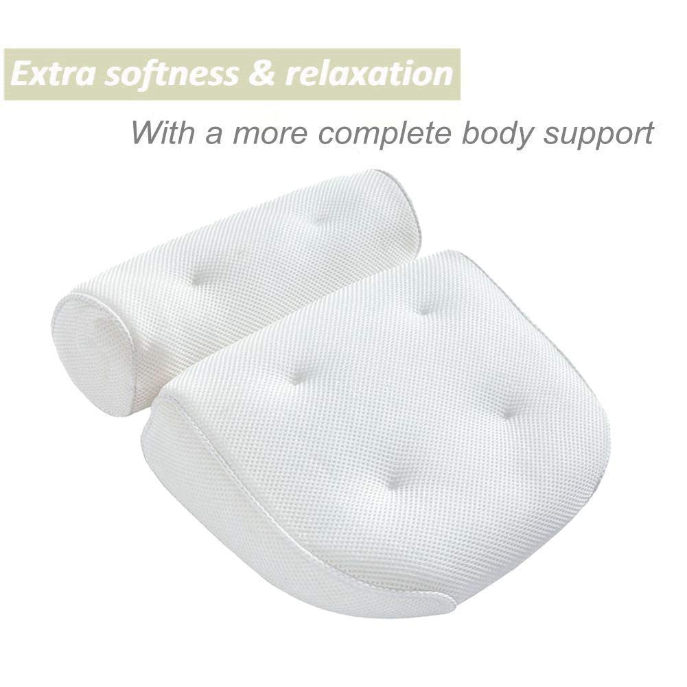 6 suction cups bath pillow 3D net bathtub pillow