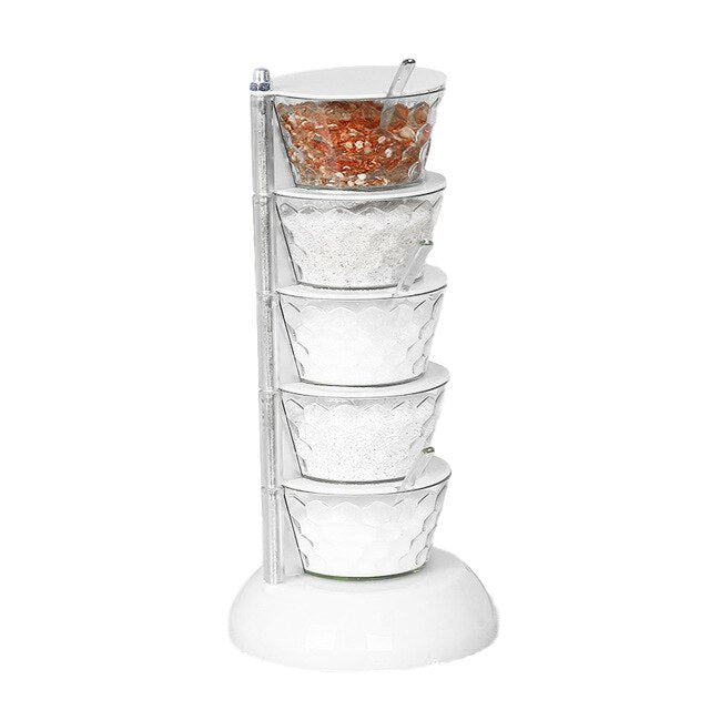 Rotatable Multi-layer Vertical Seasoning Box Jars Home Kitchen