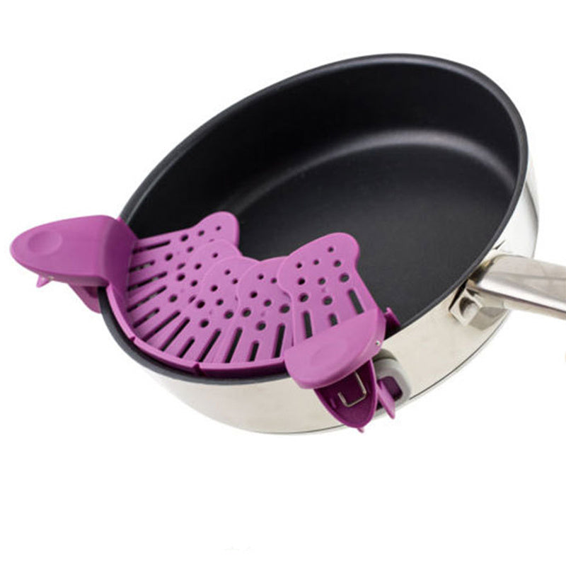 Universal Silicone Clip-on Pan Pot Strainer Anti-spill Strainer