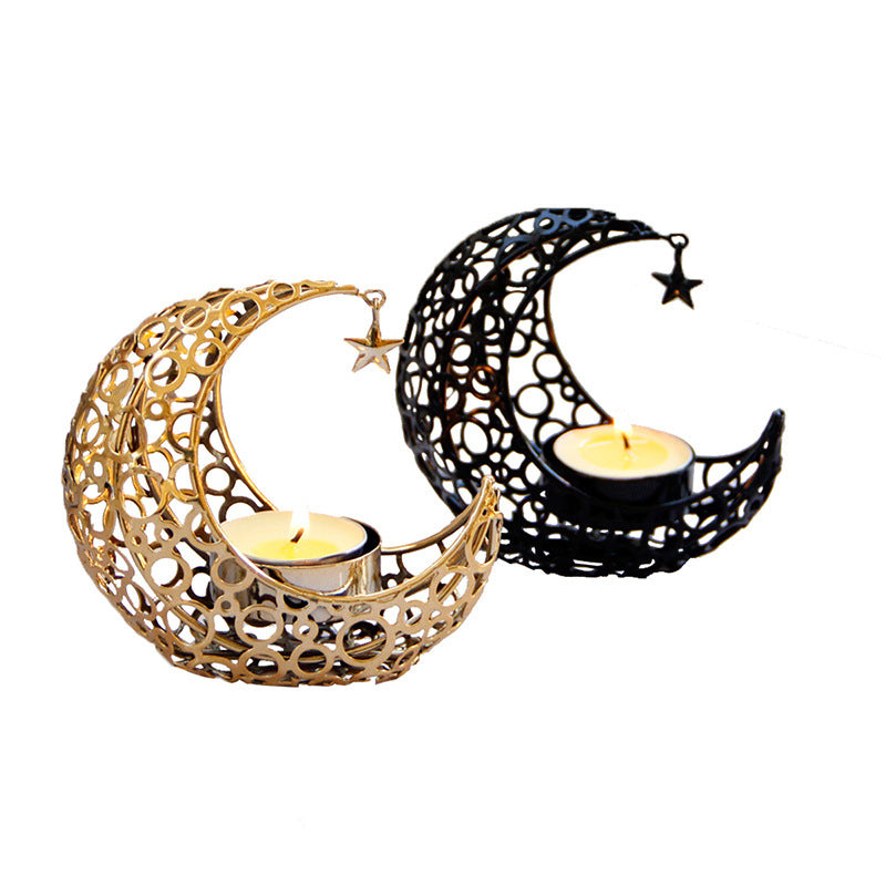 Light Luxury Crescent Moon Star Moon Candle Holder