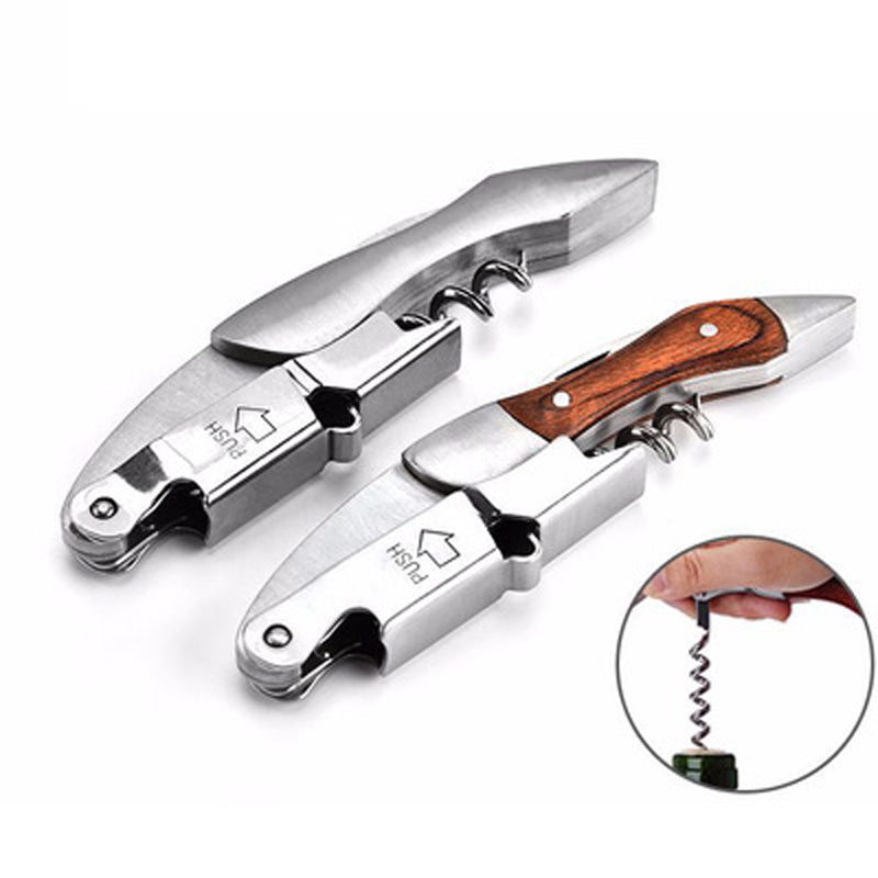 Wood Handle Professional Red Wine Opener Portable Screw Corkscrew