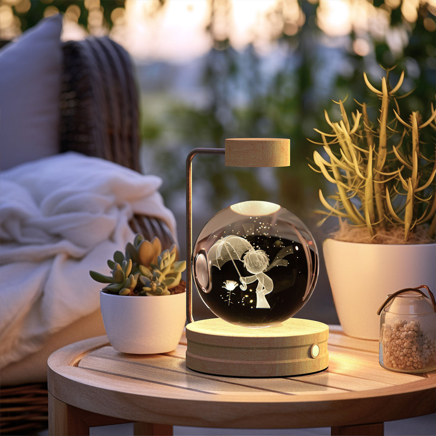 Crystal Ball Cosmic Dinosaur Indoor Night Light Lamp