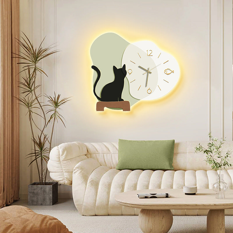 LED Light Dining Room Wall Decorative Painting Clock Hanging Painting