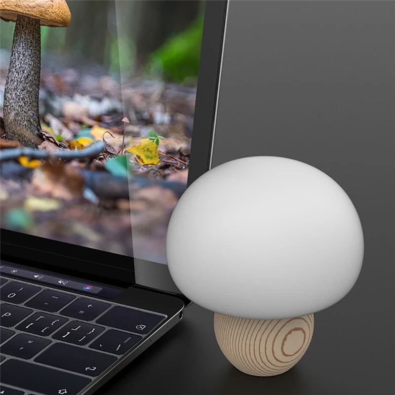 Silicone LED Night Lamp Brightness Adjustable Mushroom Night Light